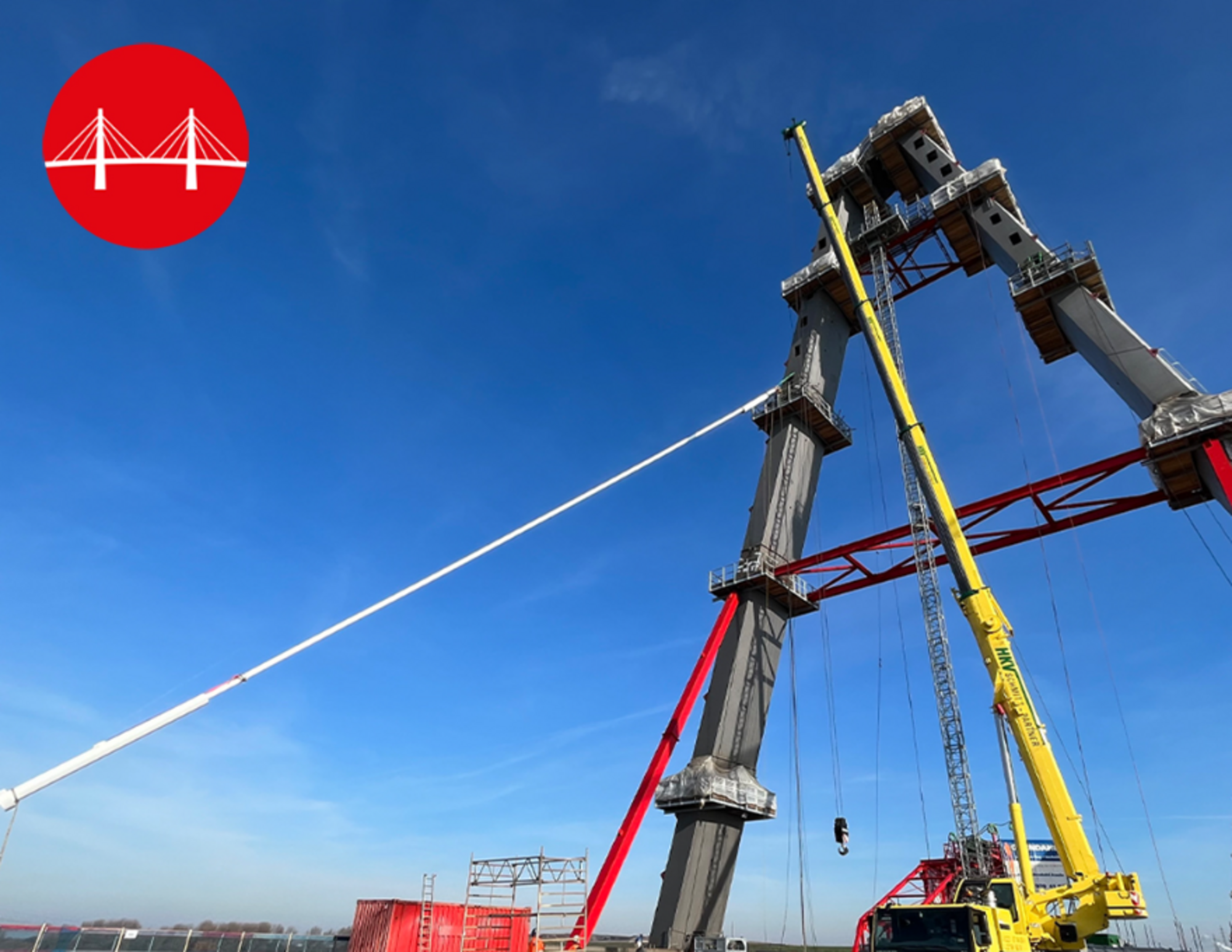 Baustelle der Rheinbrücke 