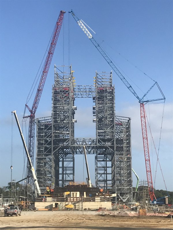 Gerüstbau der Raketengarage & Montagehalle für die Ariane 6