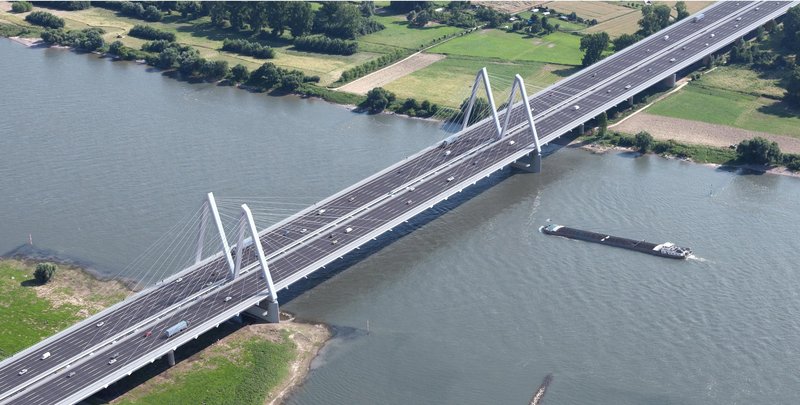 Visualisierung der Rheinbrücke von oben